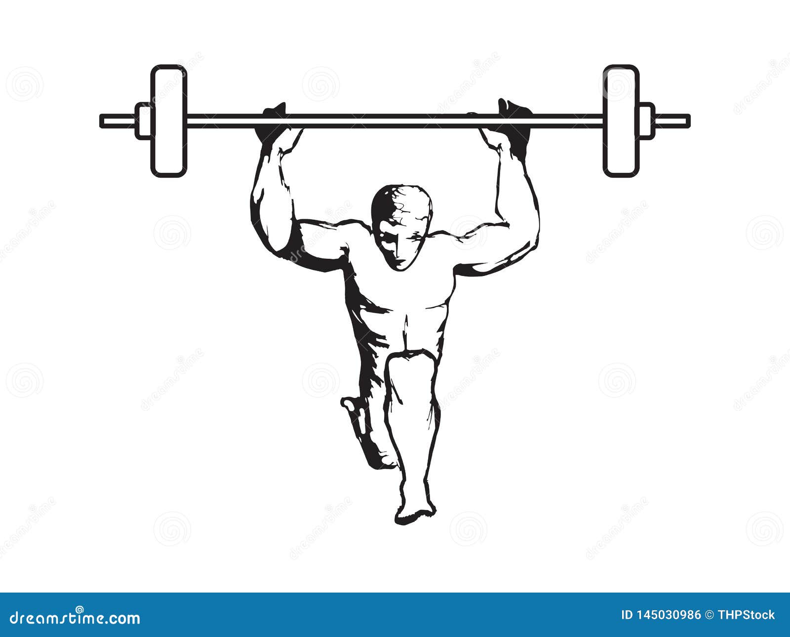 Man Lifting Weights Vector stock vector. Illustration of strong - 145030986