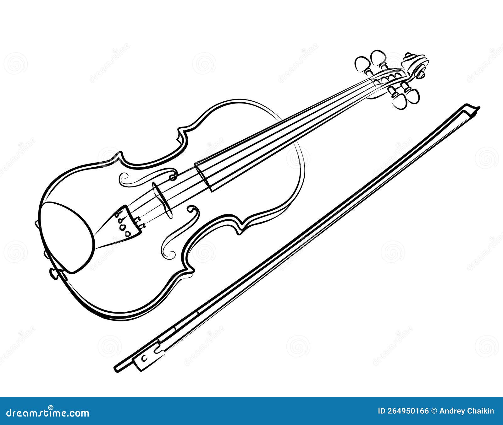 Hand drawing of an electric violin and the bow Stock Vector Image & Art -  Alamy