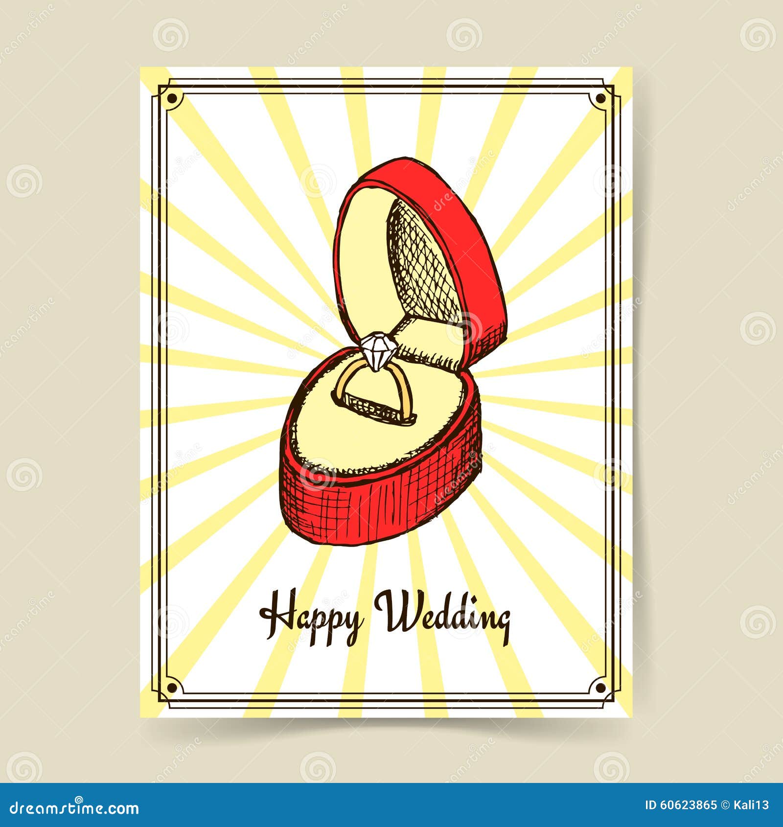 Sketch wedding ring in box stock illustration. Illustration of luxury