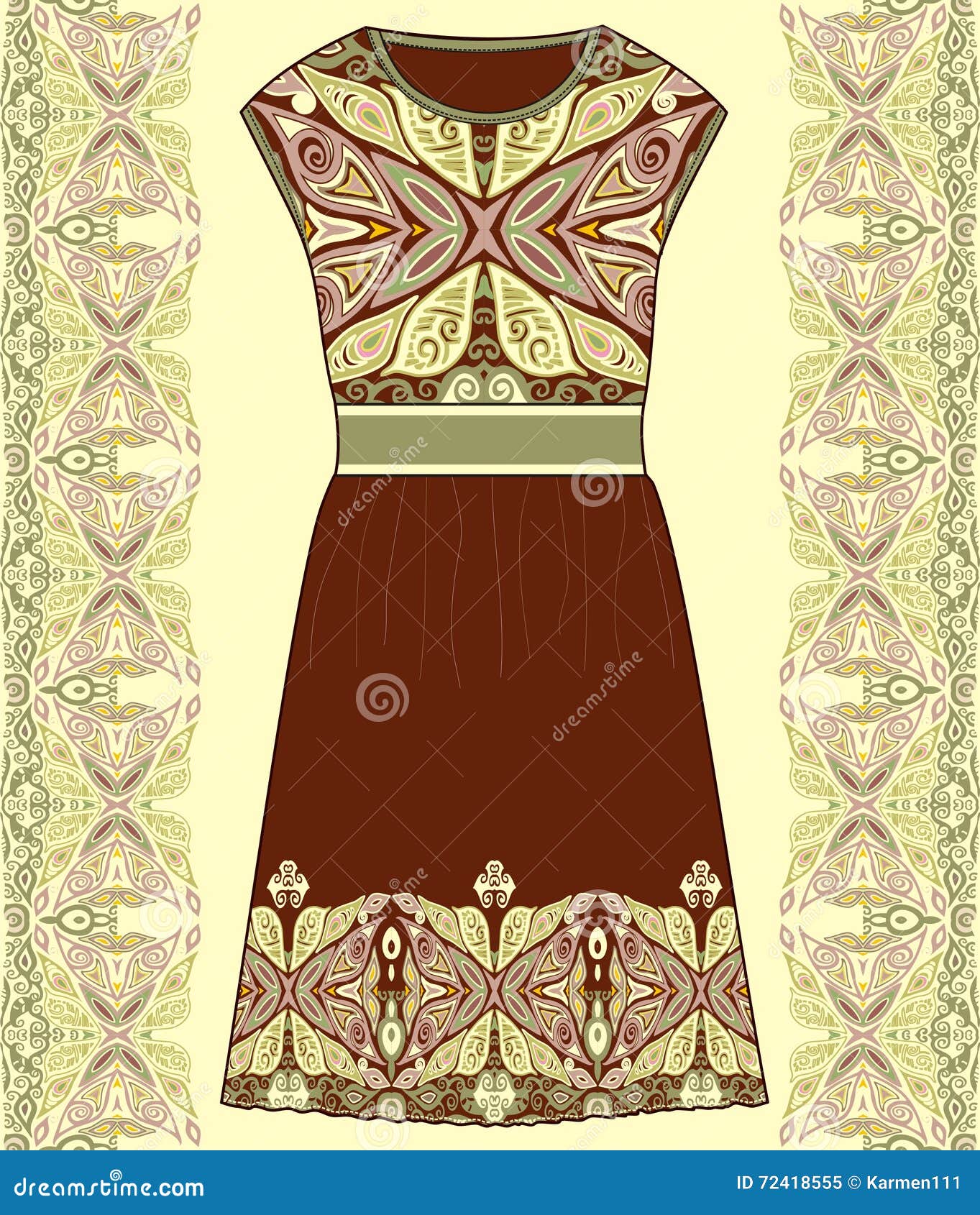 Sketch Women S Summer Dress Fabric Cotton, Silk, Jersey with Oriental ...