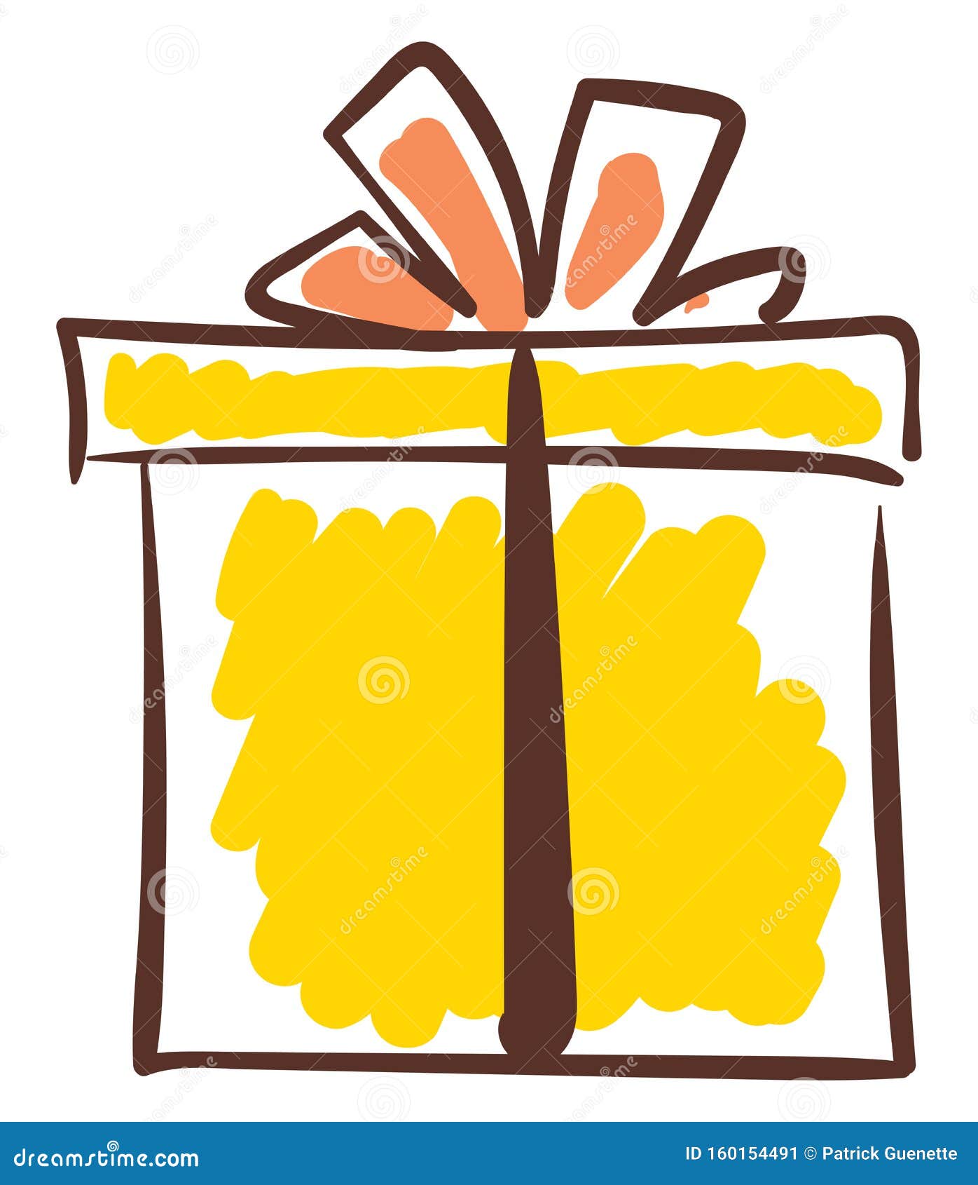 https://thumbs.dreamstime.com/z/sketch-yellow-colored-gift-box-tied-black-ribbon-topped-red-bow-works-well-as-presents-special-days-vector-160154491.jpg