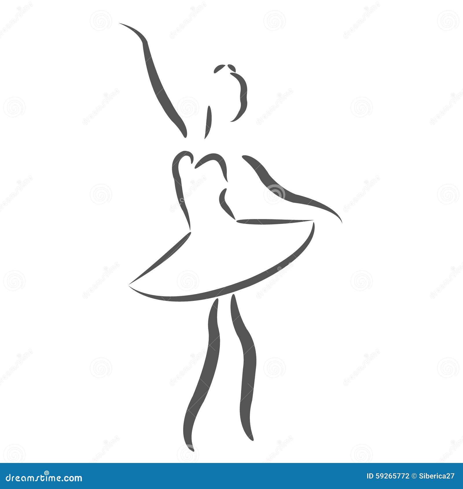 Sketched ballerina. stock illustration. Illustration of design - 59265772