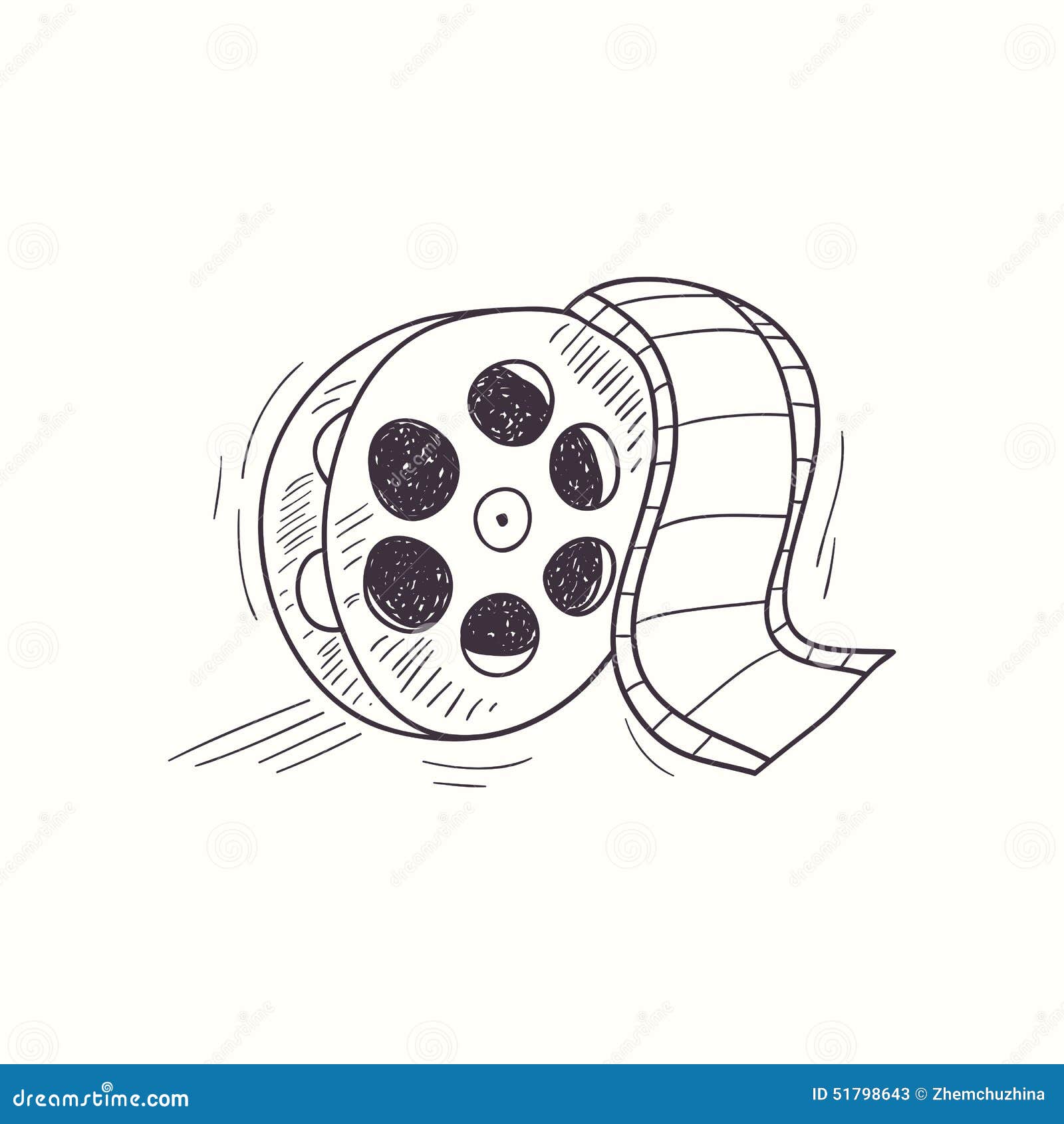 Sketched Film Reel Desktop Icon Stock Vector - Illustration of