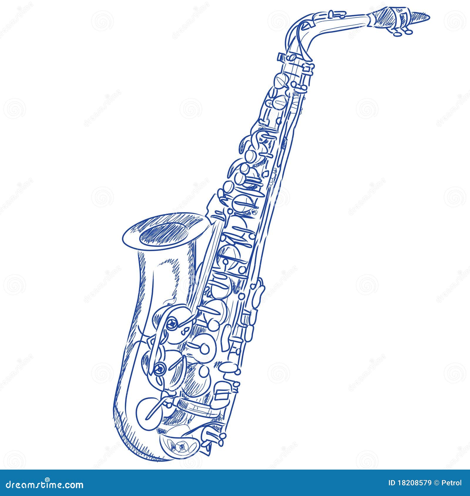 Alto Saxophone Pencil Drawing