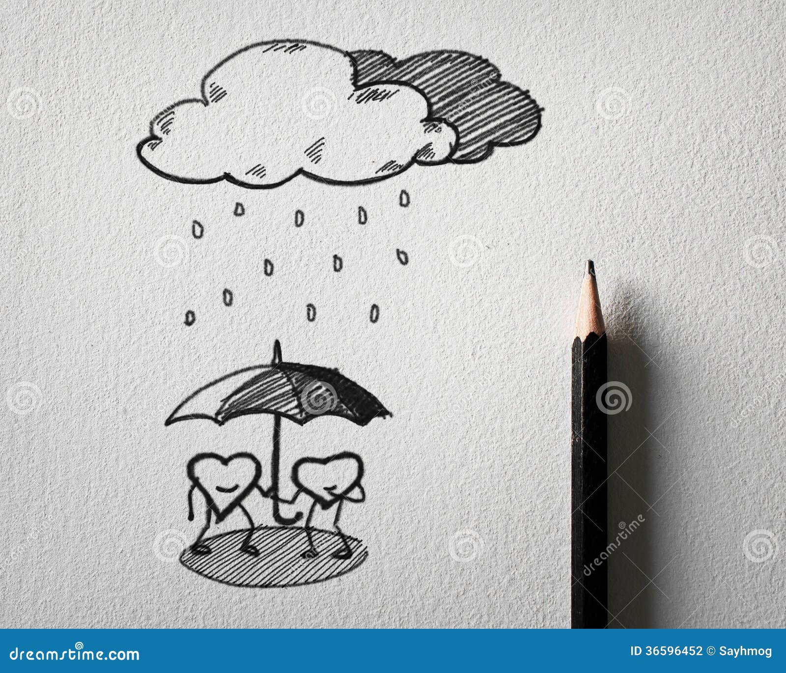 Pencil Sketch Of A Couple In Rain  DesiPainterscom