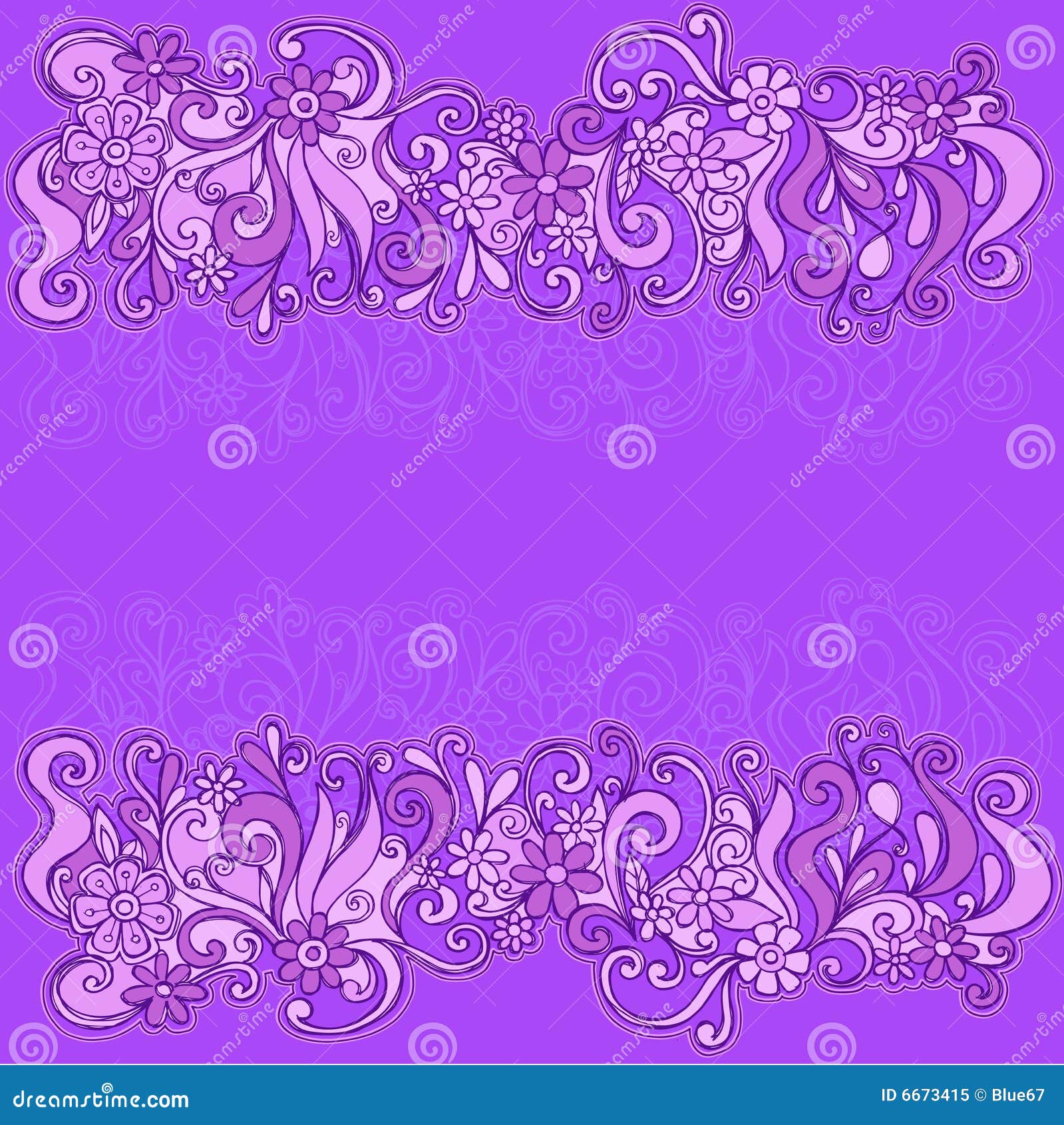 Sketchy Flowers Border Vector Illustration Stock Vector - Illustration