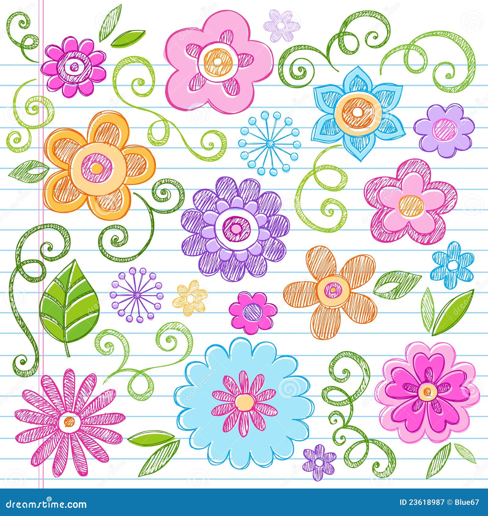 Download Sketchy Flowers Notebook Doodles Vector Set Stock Vector ...