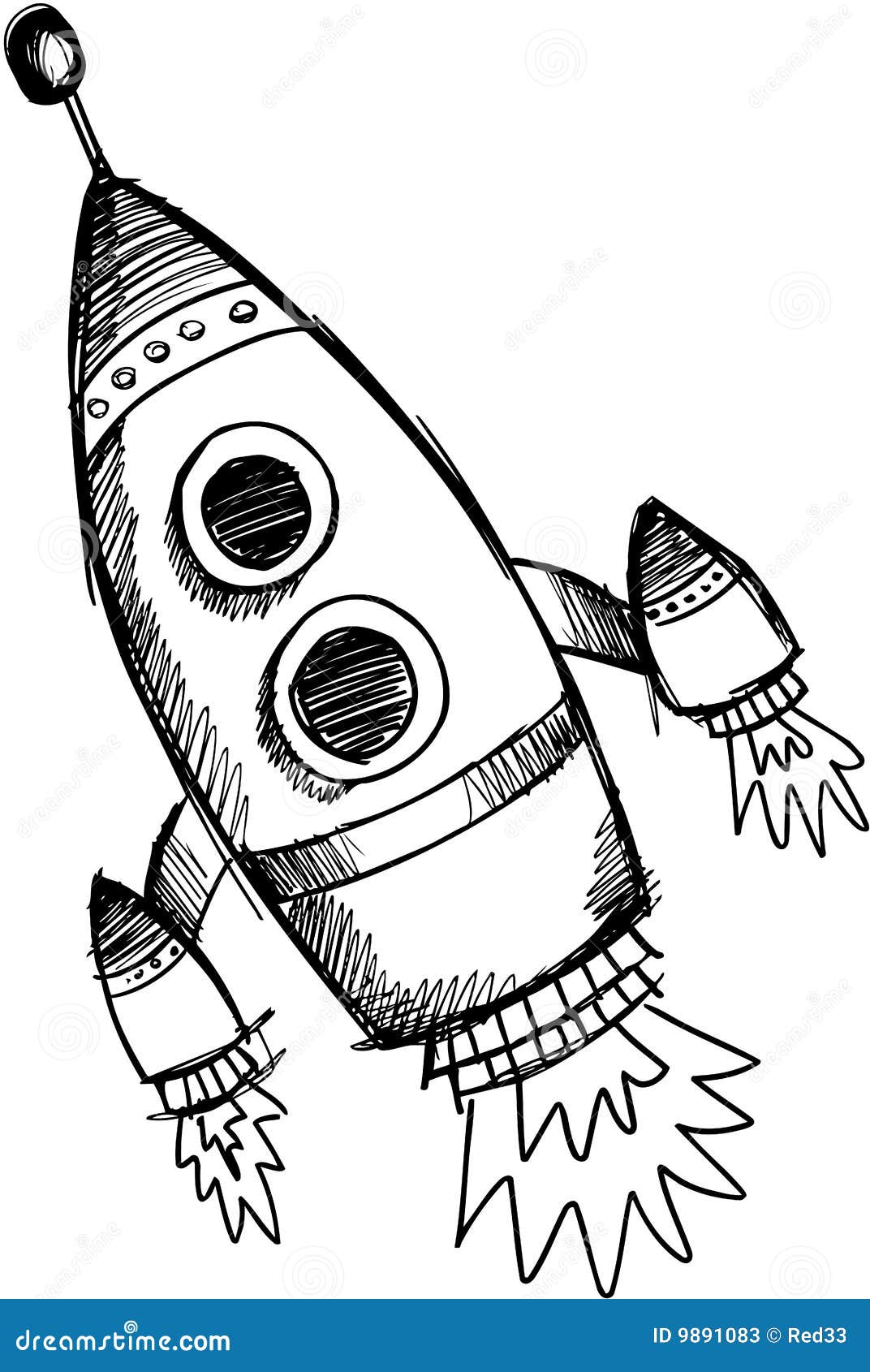 Sketchy Rocket Vector Illustration Stock Photos - Image: 9891083