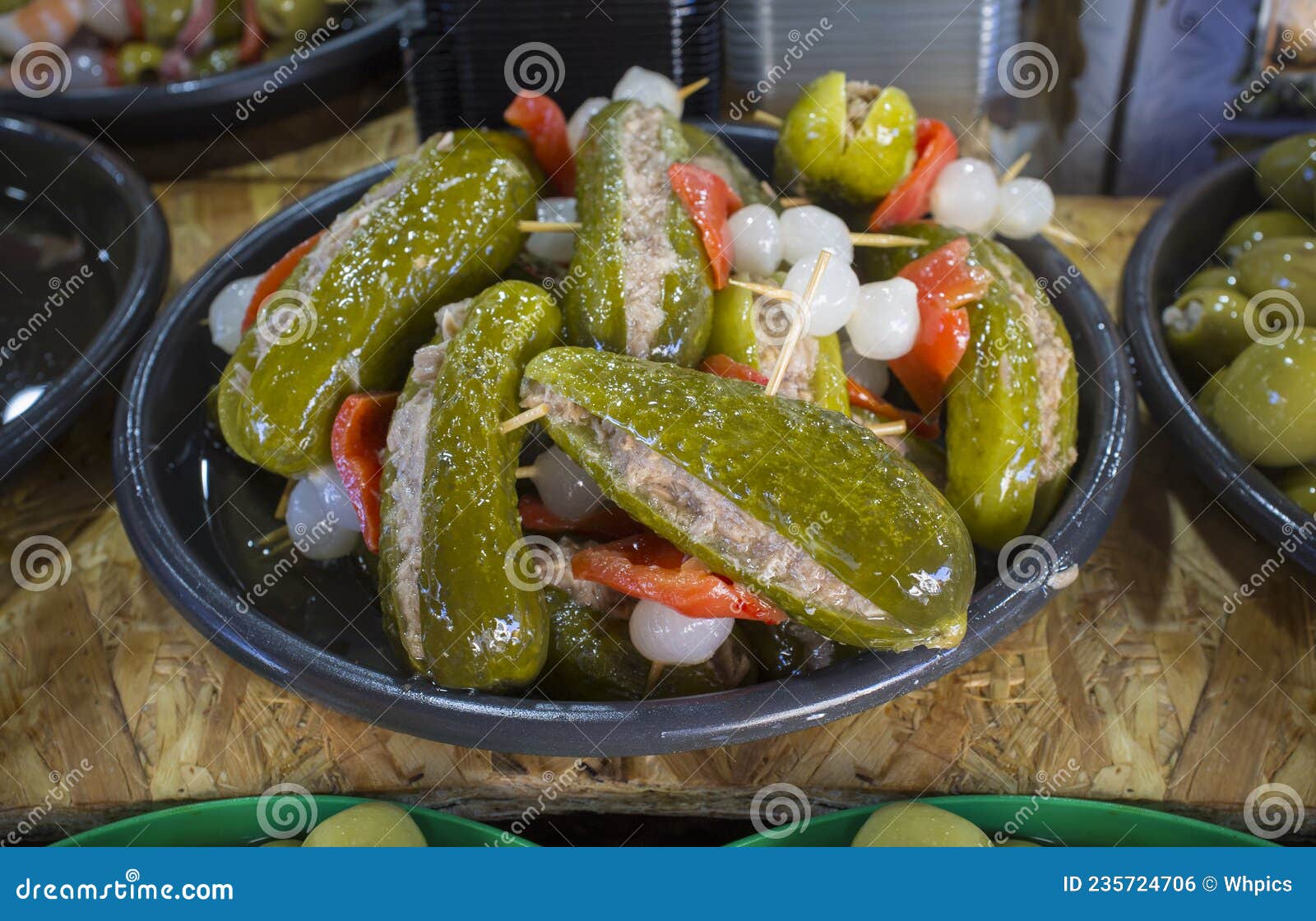 Skewered Appetizers or Spanish Banderillas Stock Photo - Image of ...