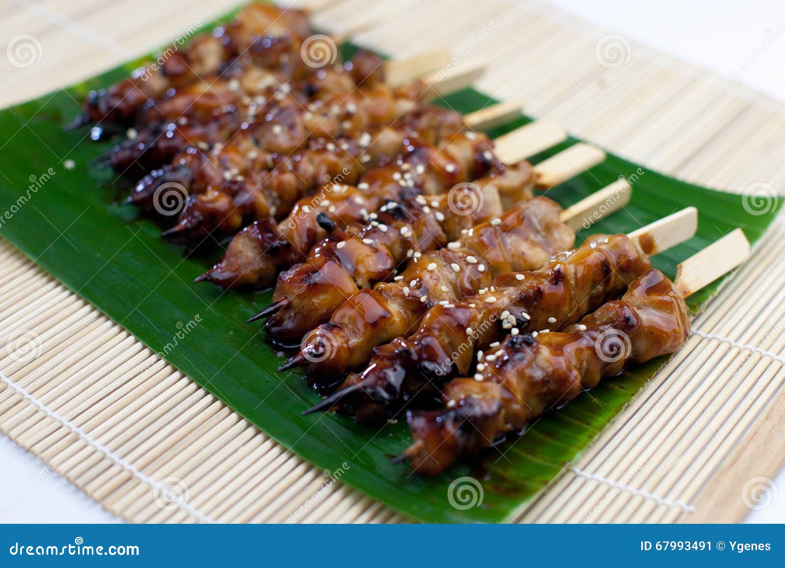 Skewered and Grilled Meat, Kebab Stock Photo - Image of banana, buffet:  67933470