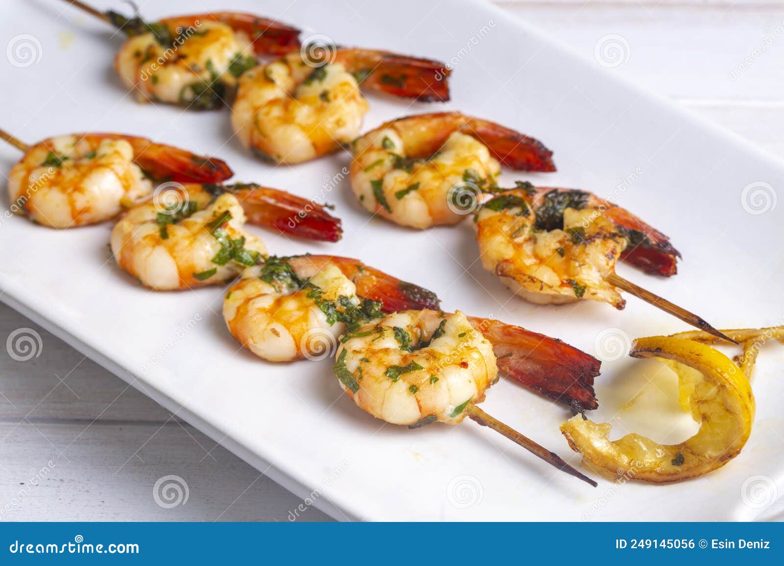 Skewered Grilled Shrimp with Sauce Stock Photo Image of fresh, shrimp