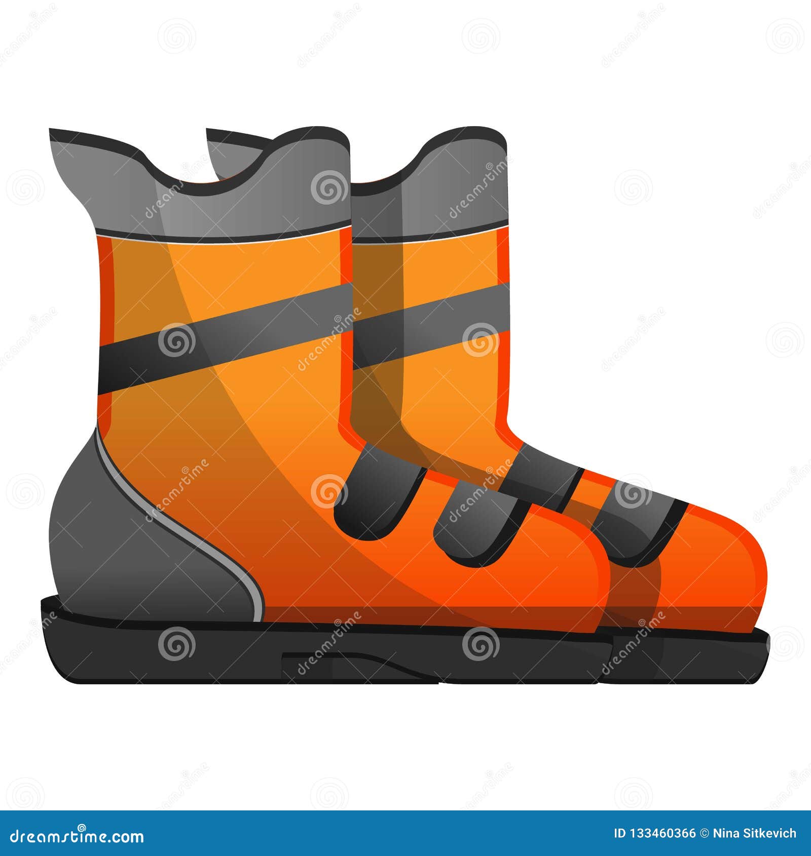 Ski Boots Icon, Cartoon Style Stock Vector Illustration of lifestyle