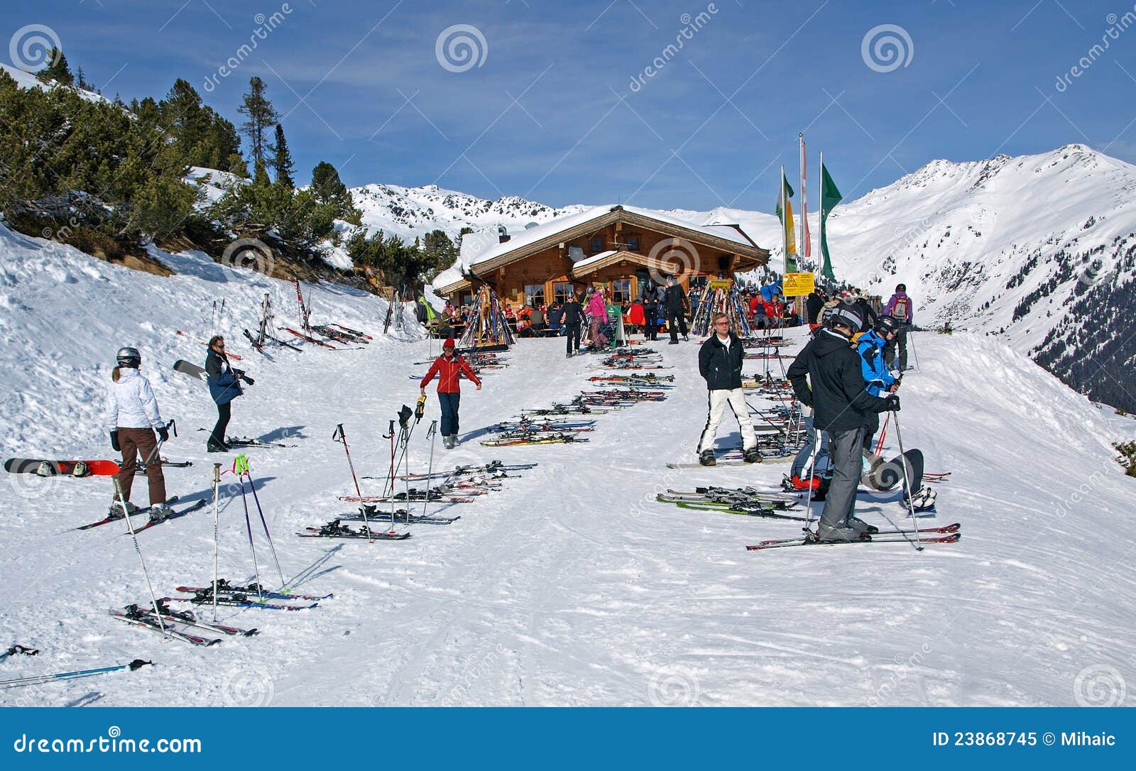 Ski Chalet in the Austrian Alps Editorial Image Image of lunch, skier 23868745