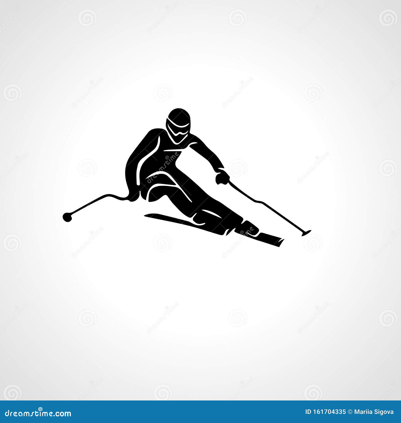 giant slalom ski racer silhouette.  