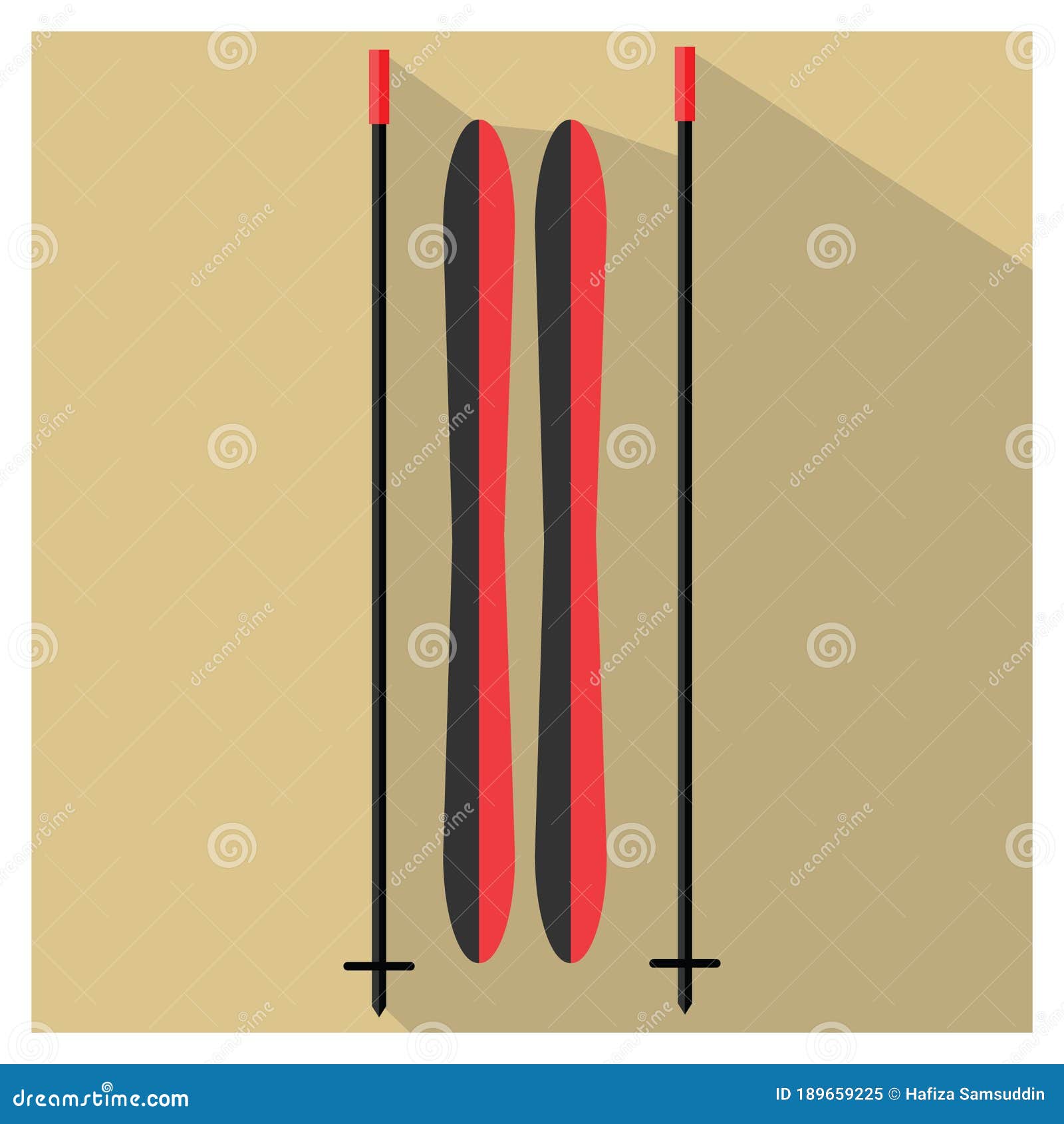 Ski Equipment. Vector Illustration Decorative Design Stock Vector