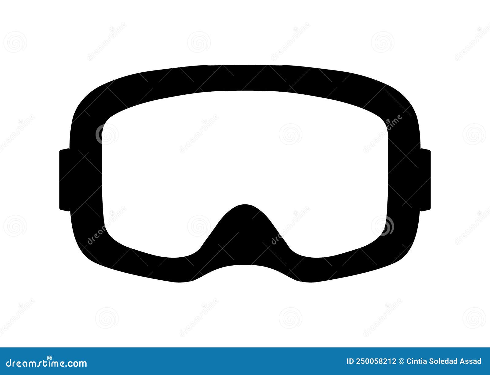 SKI GOGGLES with BLACK FRAME and BLANK SPACE Stock Illustration
