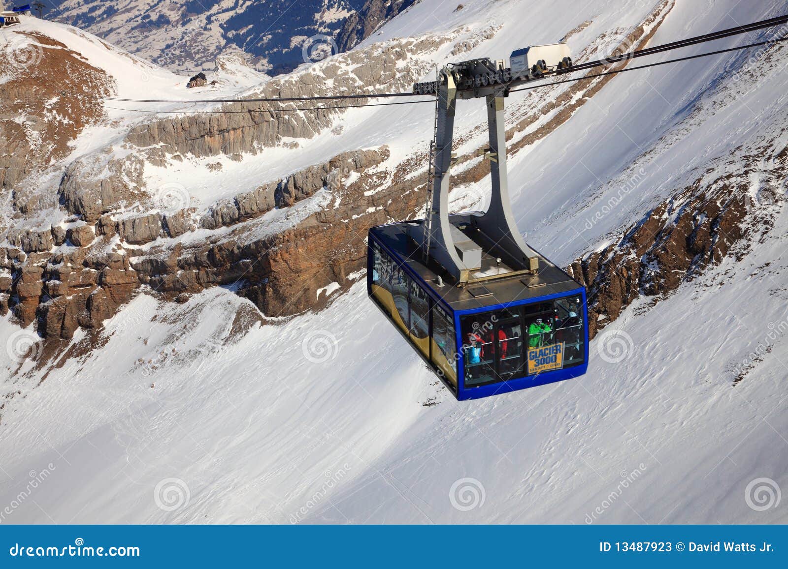 Ski Gondola Climbs the Mountain Editorial Stock Photo Image of alpine, switzerland 13487923