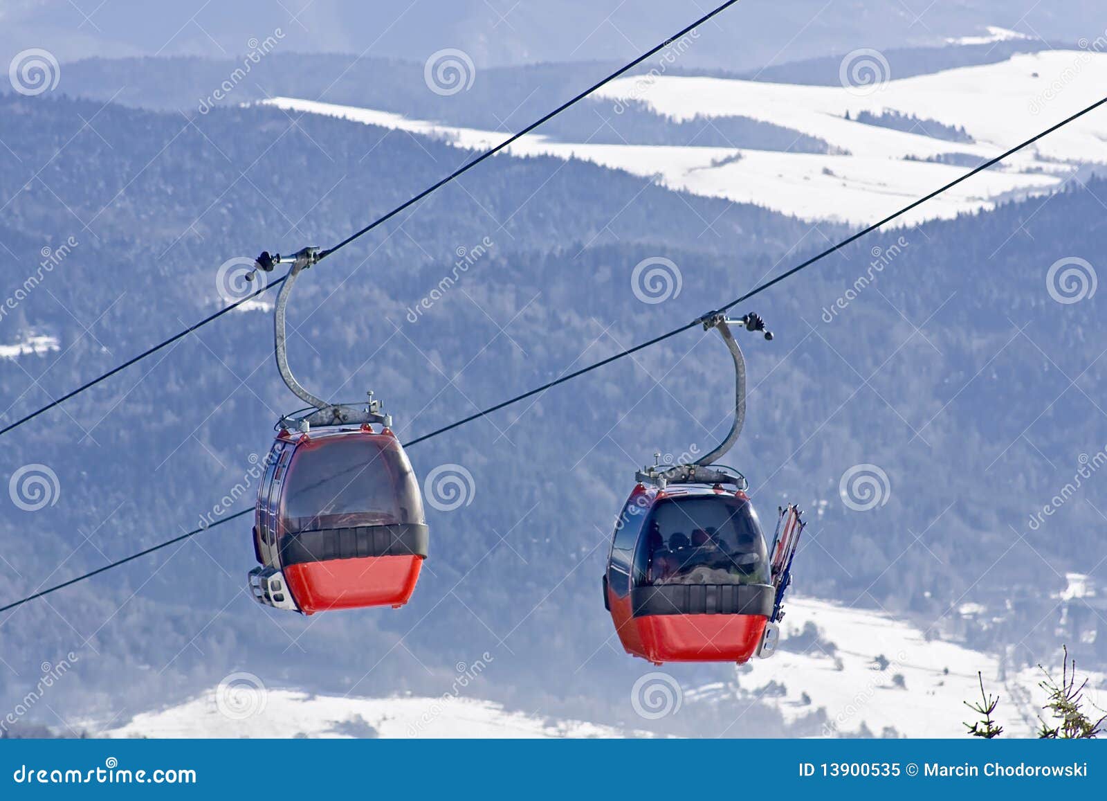 Ski Gondola in Polish Mountain. Stock Image - Image of healthy, holiday