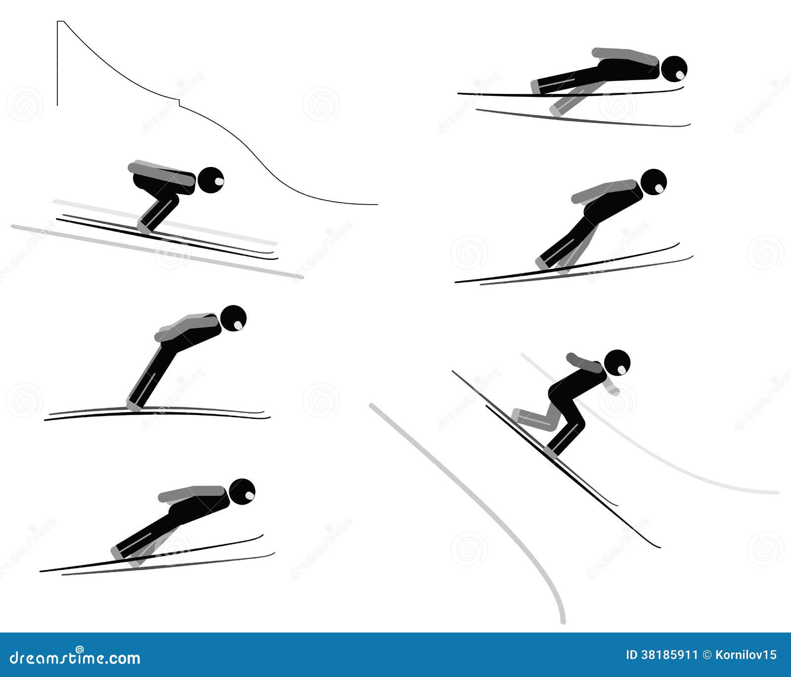 Ski Jumping Pictogram Set Stock Image Image 38185911 for Ski Jump Technique