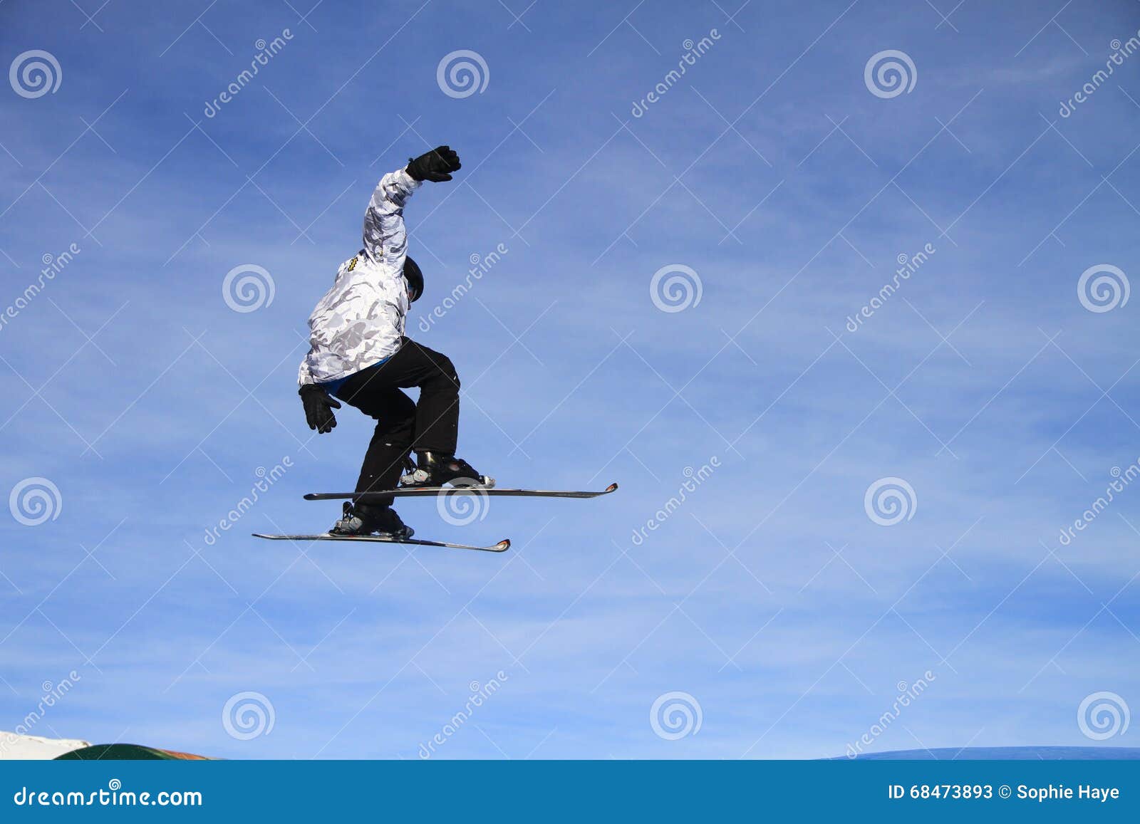 Skier Jumping On Kicker, Balloon Landing, Val Di Fassa Dolomiti Snow Park Editorial Image