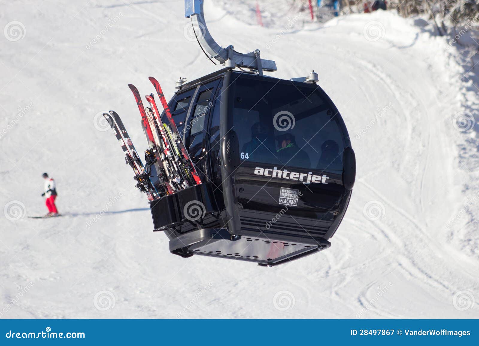 Ski lift cable booth editorial photography. Image of mountain 28497867