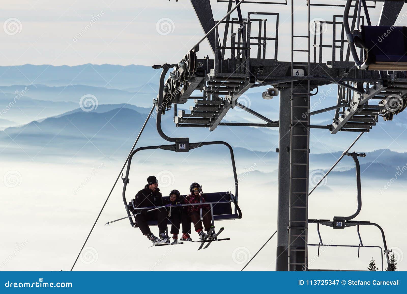 Ski Lift Cable Car Funicular With Open Cabin On The Background Editorial Image Cartoondealer 