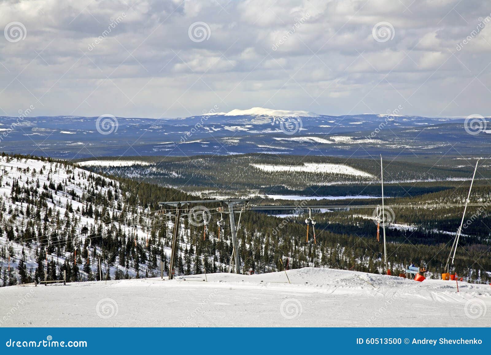 ski lift in lindvallen. salen. dalarna county. sweden
