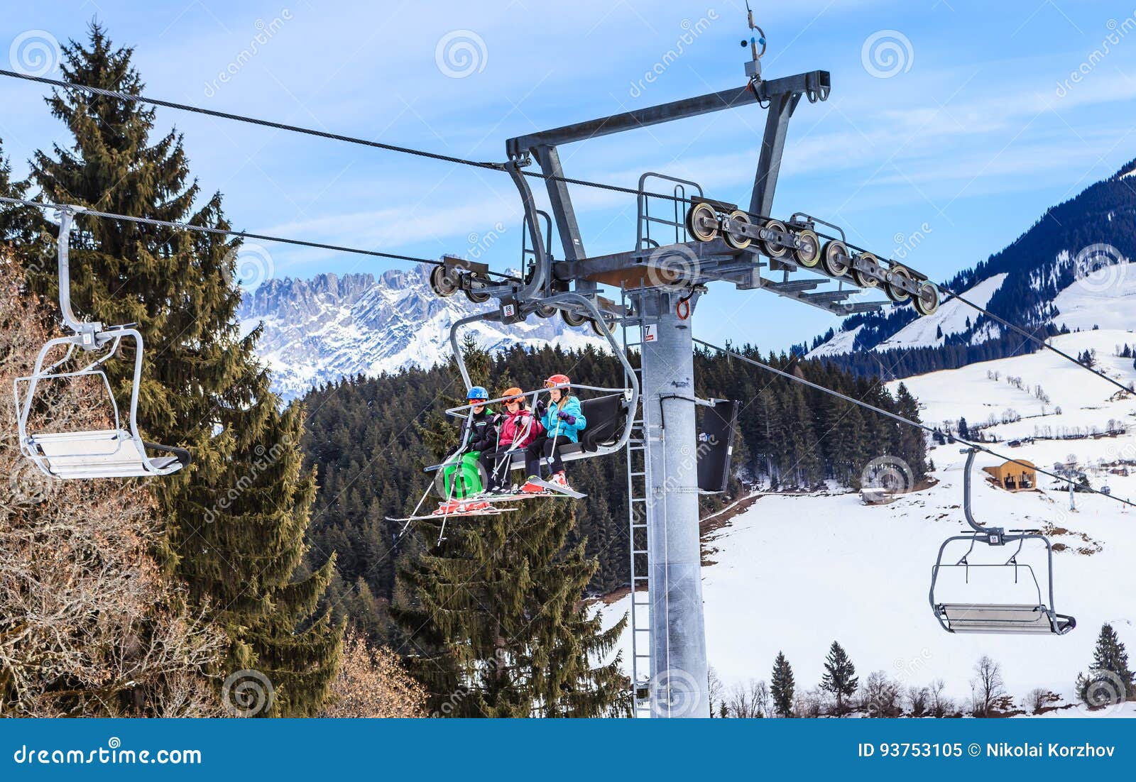 Ski Lift. Ski Resort Soll, Tyrol Editorial Image Image of resort