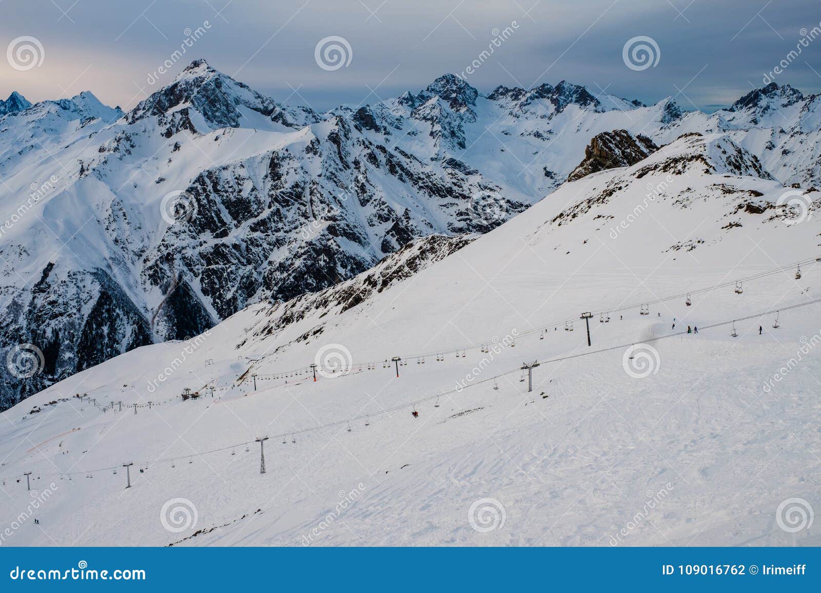 Ski Resort Dombay, Karachay-Cherkessia, Russia Stock Photo - Image Of ...