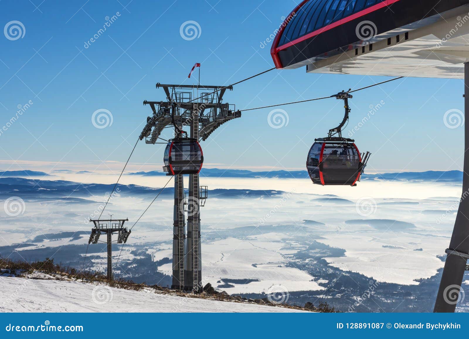 Ski Resort. Gondola Lift. Cabin of Skilift in the Ski Resort Stock Image Image of gondola