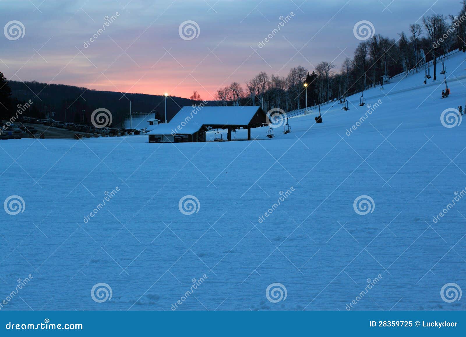 ski resorts at dawn