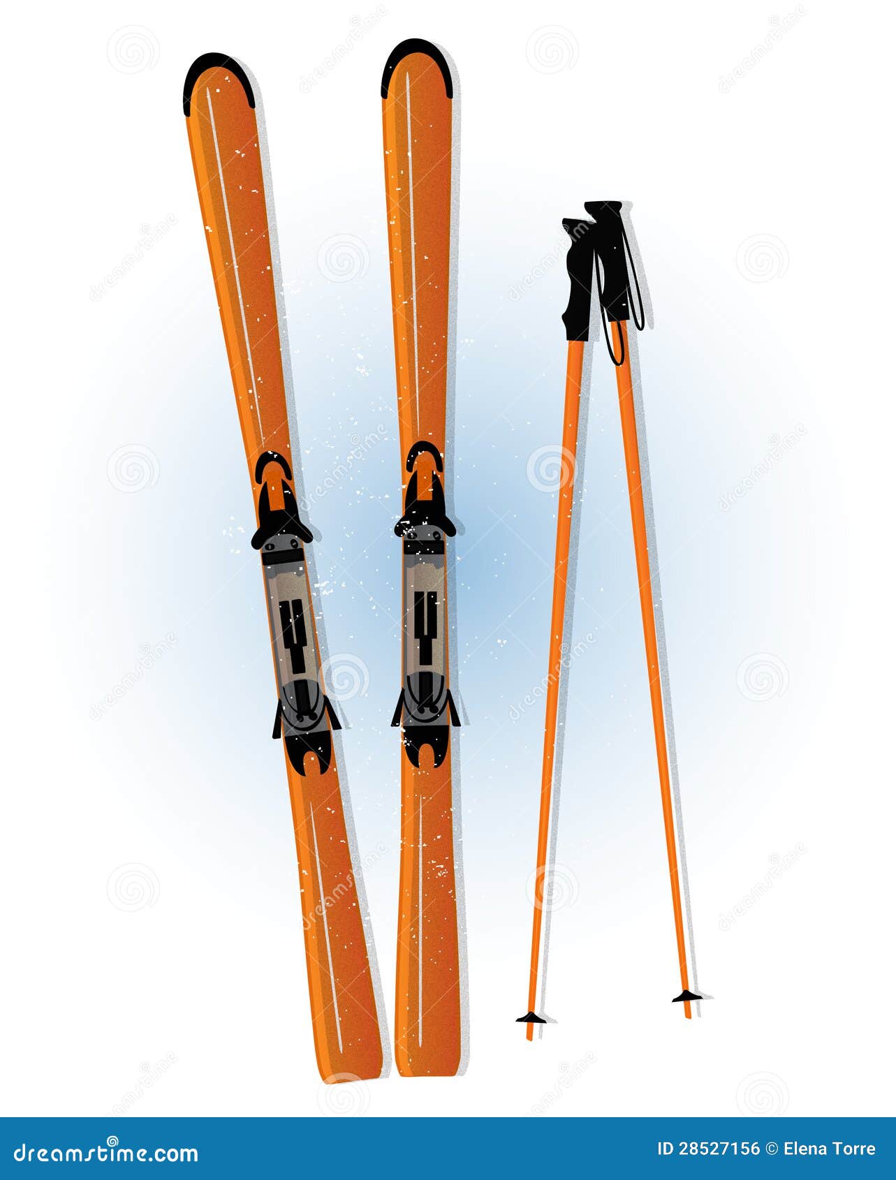ski and ski sticks 