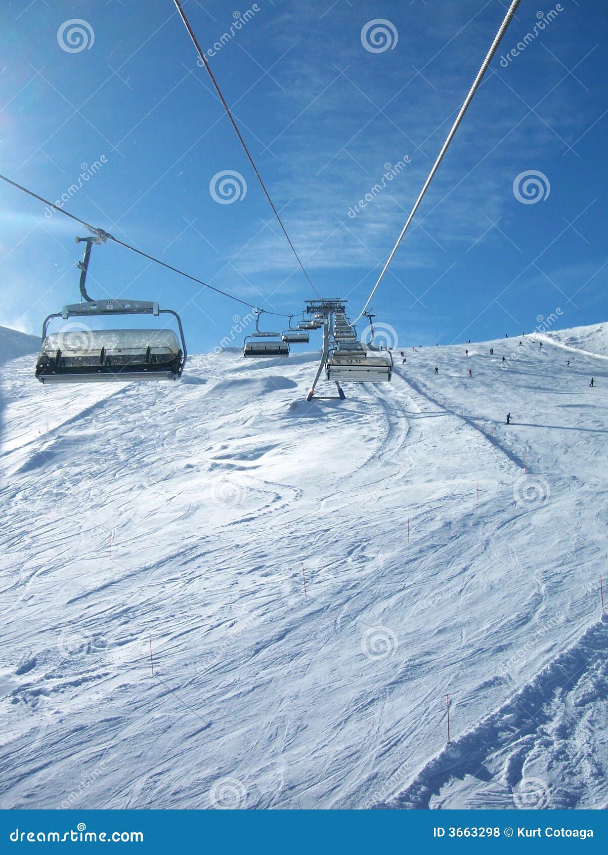 Ski slopes from chairlift stock photo. Image of winter 3663298