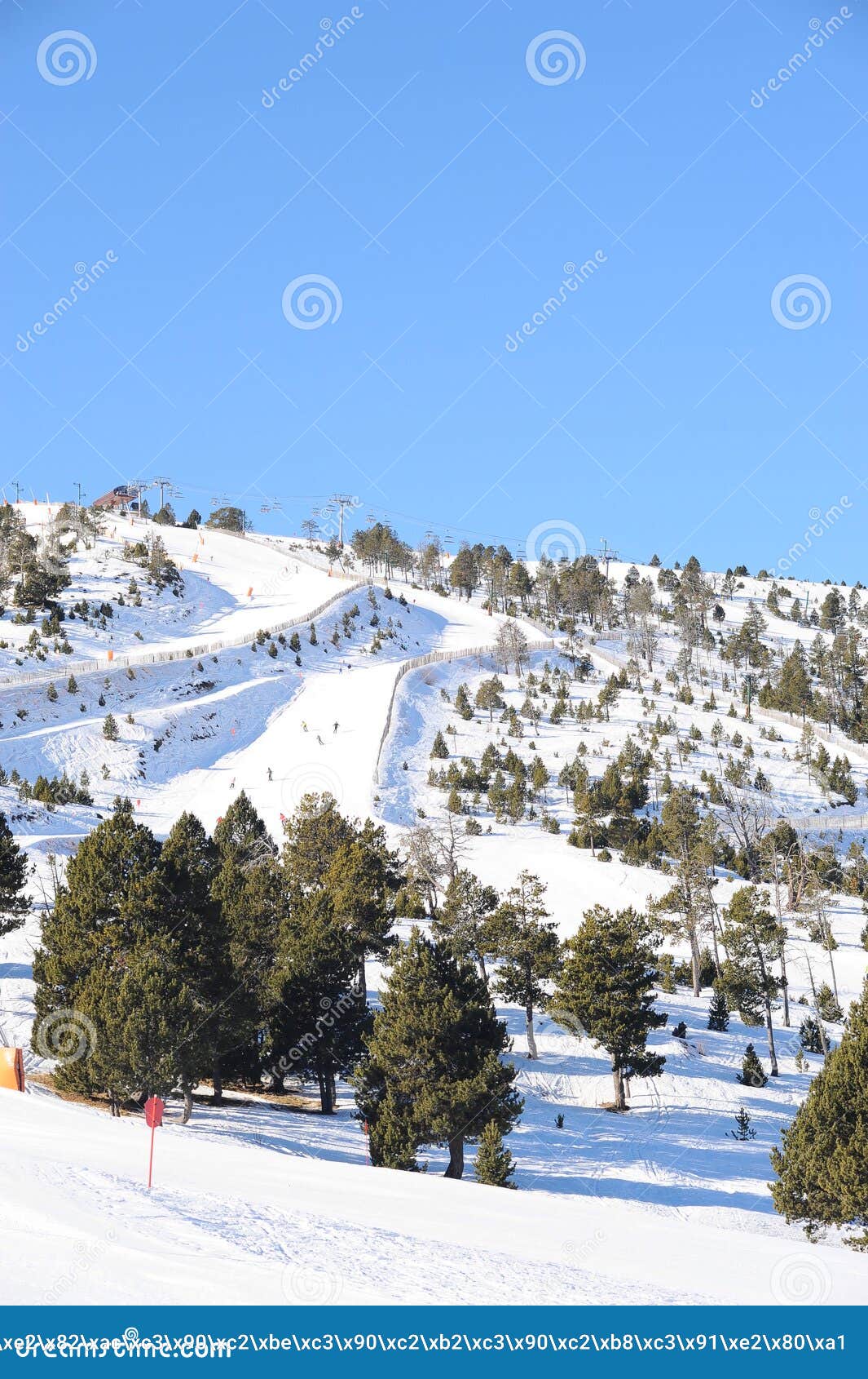 the ski slopes of la serra, vallnord, the sector of skiing pal, the principality of andorra, europe.