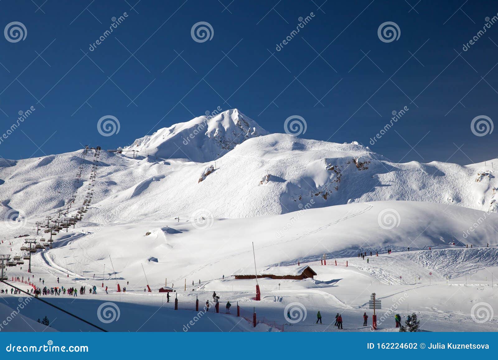 ski slopes in les arcs, france