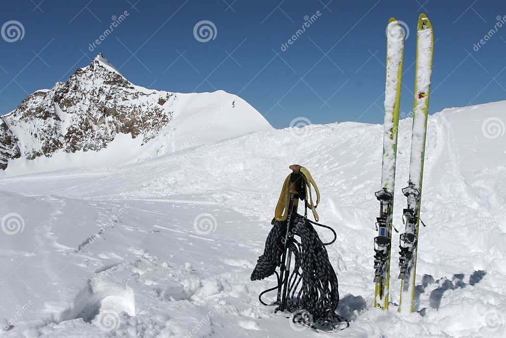 Ski touring equipment stock photo. Image of alpine, rope 2242828