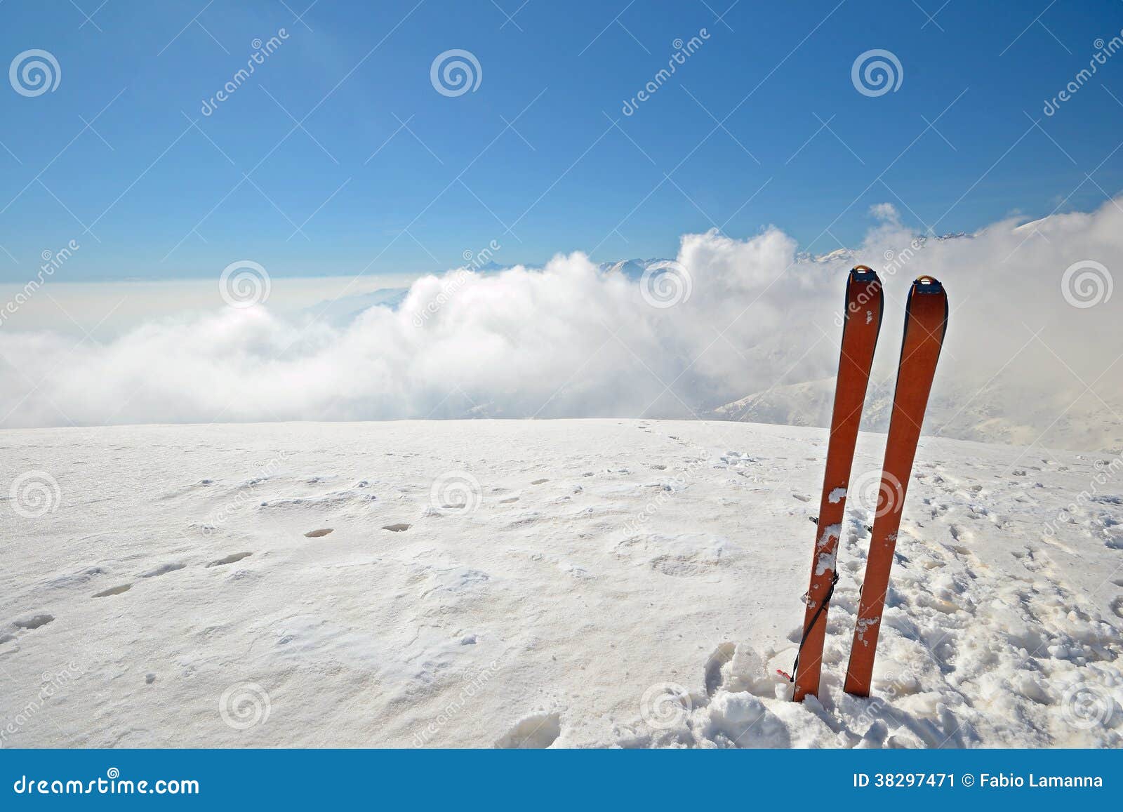 Ski touring equipment stock image. Image of alps, aerial 38297471
