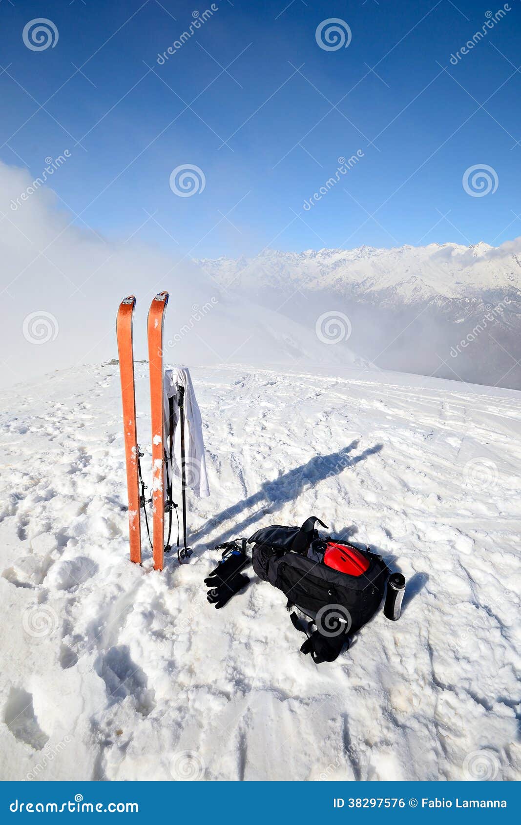 Ski touring equipment stock photo. Image of alps, frost 38297576
