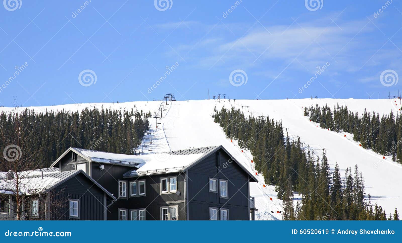 ski trail in lindvallen. salen. dalarna county. sweden