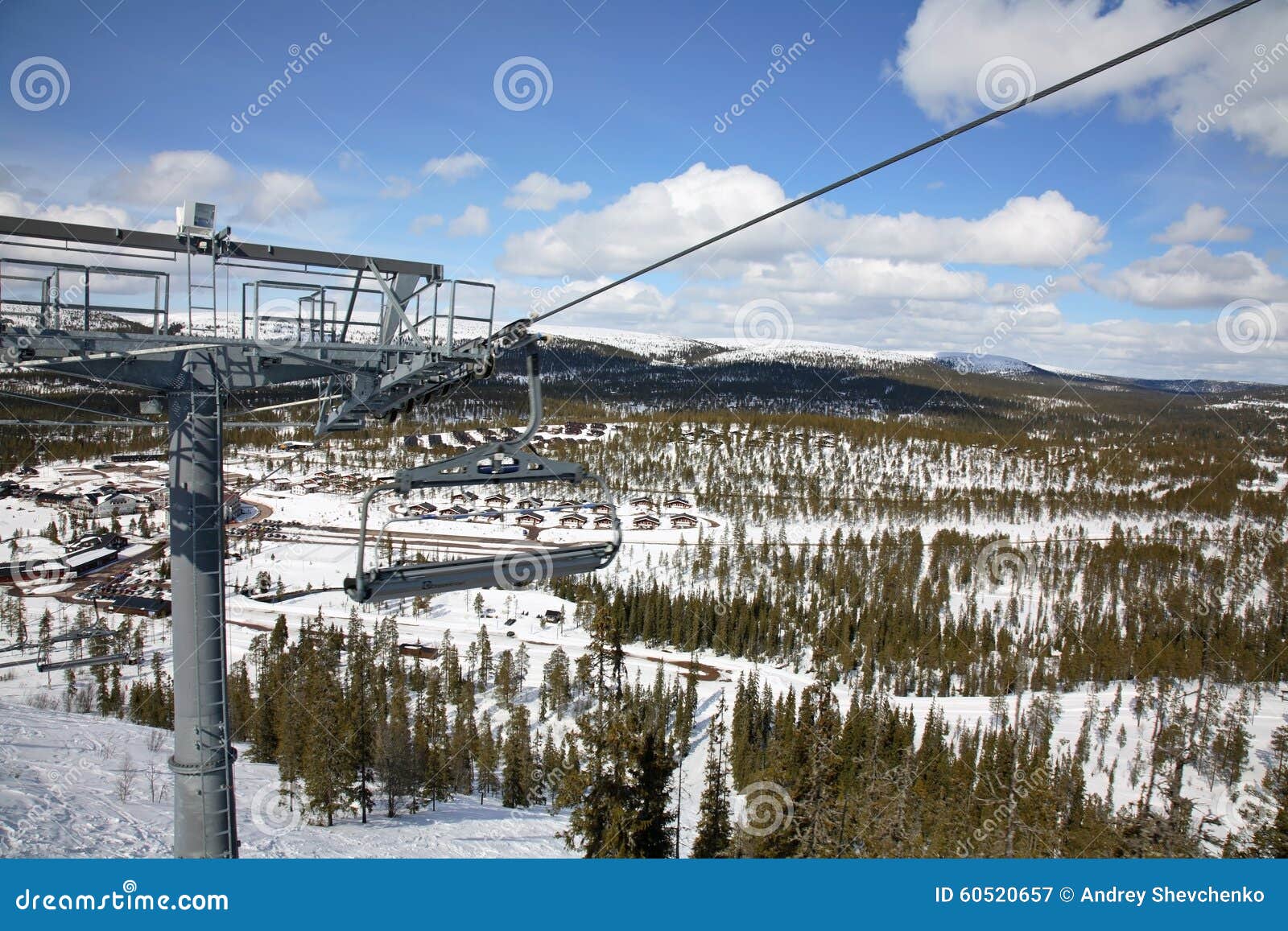 ski trail in lindvallen. salen. dalarna county. sweden