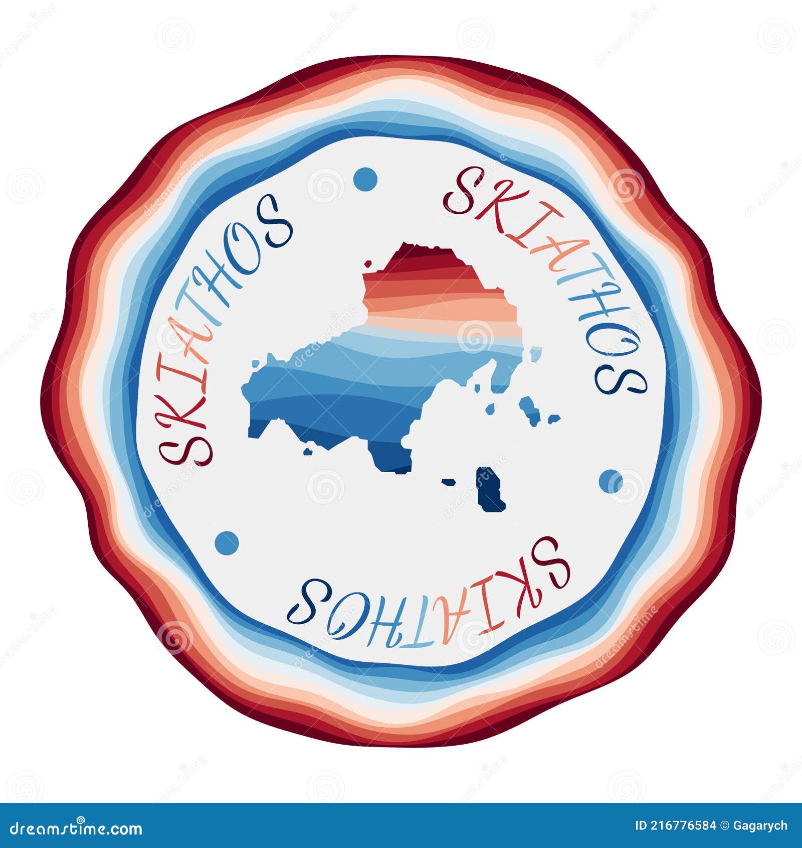 Skiathos badge. stock vector. Illustration of location - 216776584
