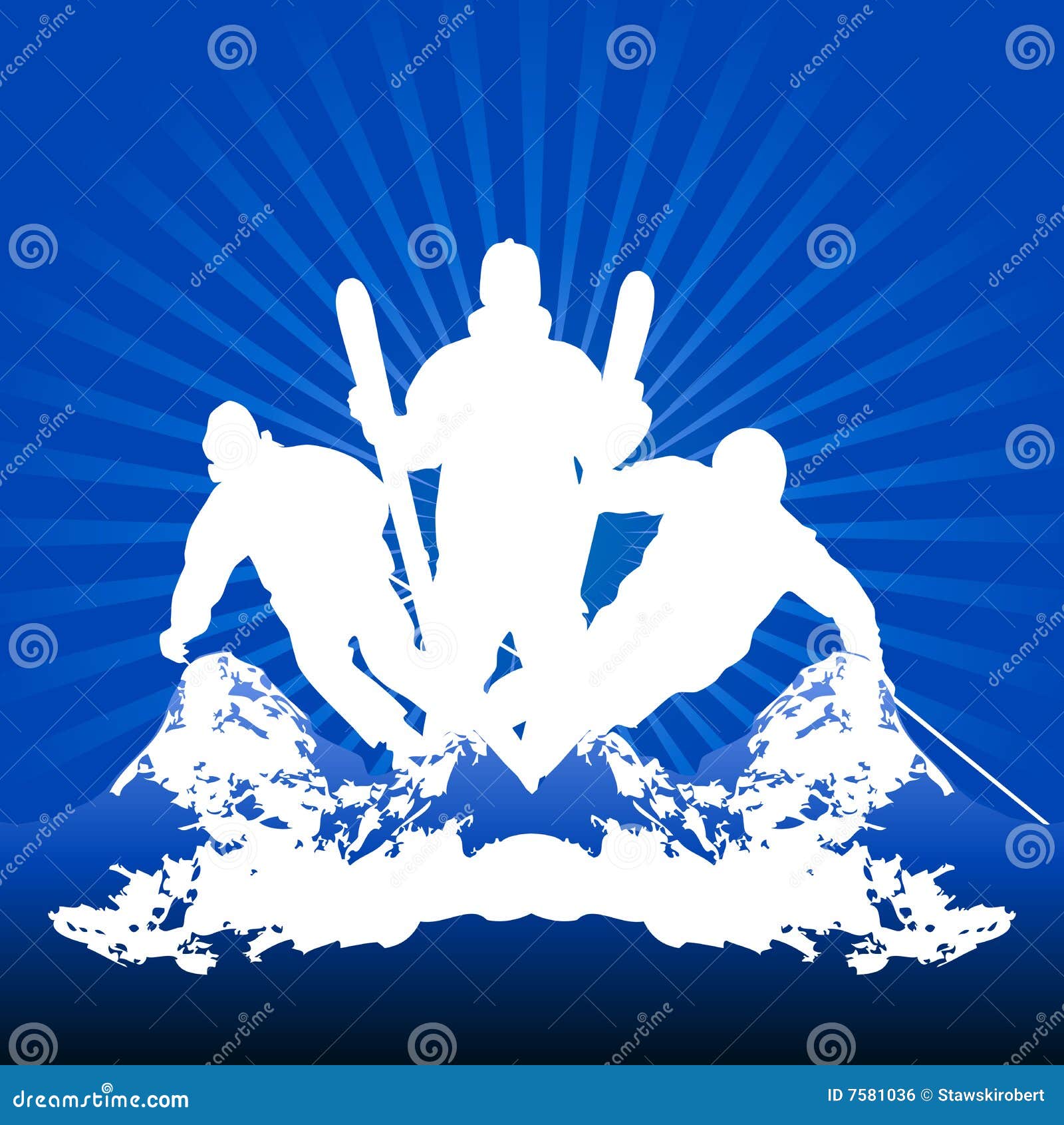 Skier stock vector. Illustration of illustration, clip - 7581036