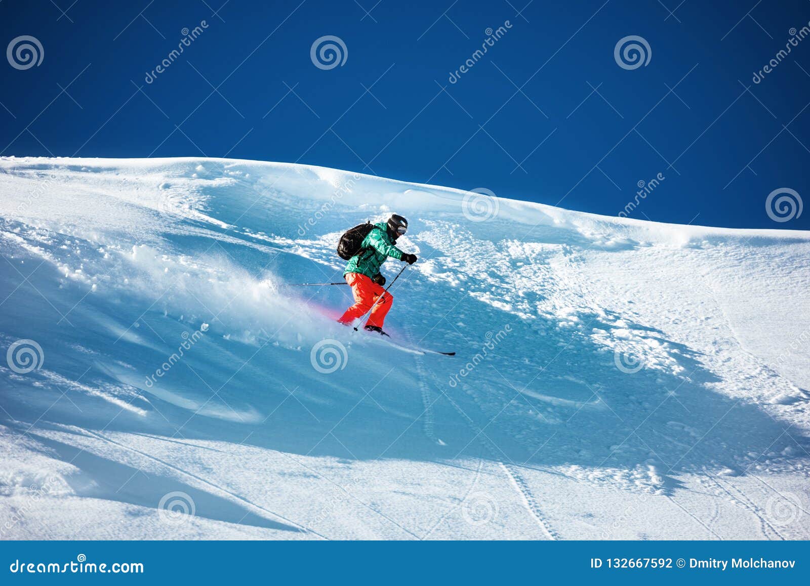 skier downhill backcountry ski freeride