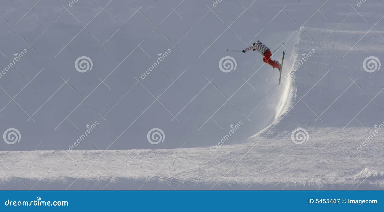 Skier Jumping Off Steep Slope Stock Image Image of jumping, skiing