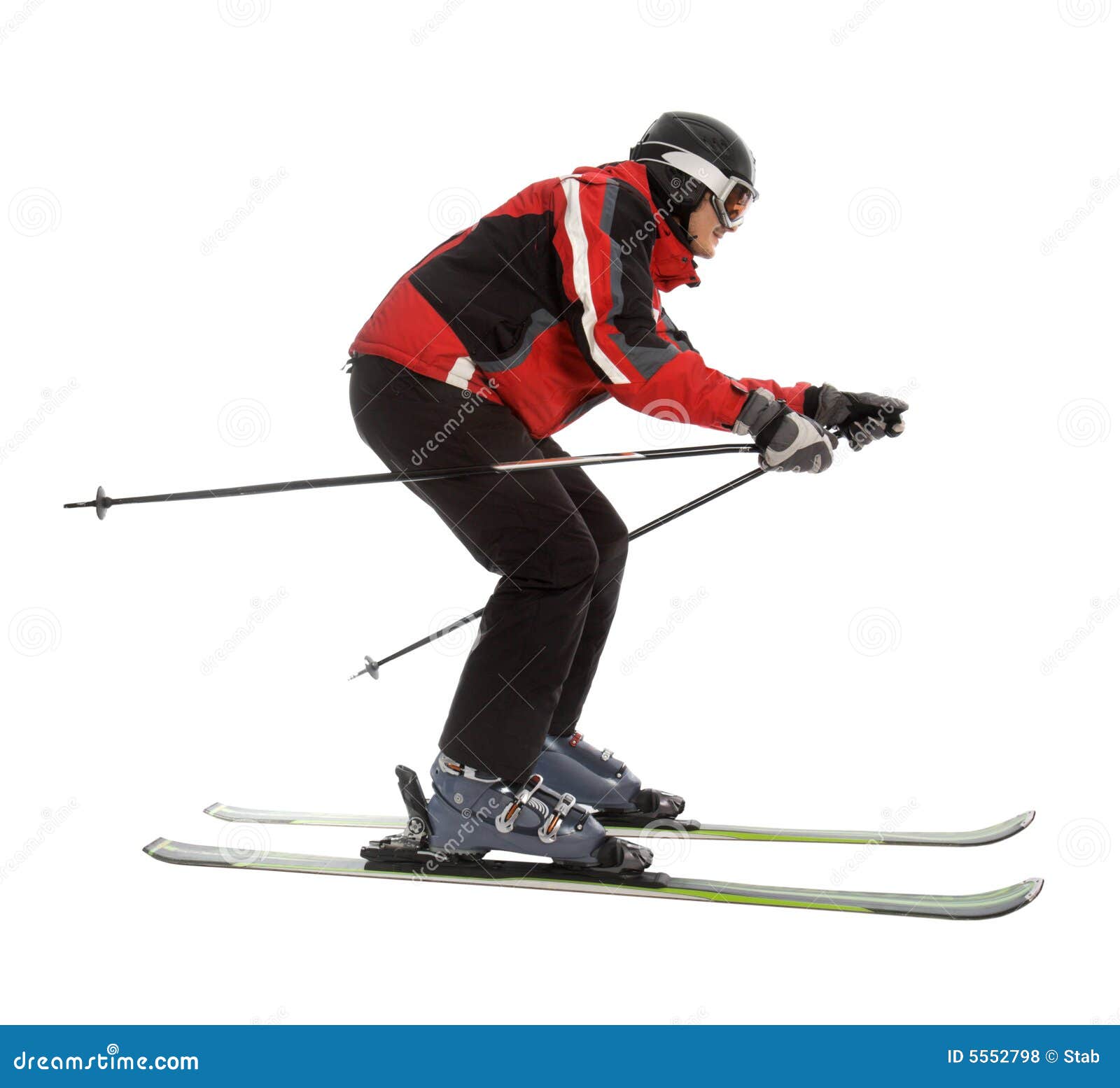 skier man in ski slalom pose
