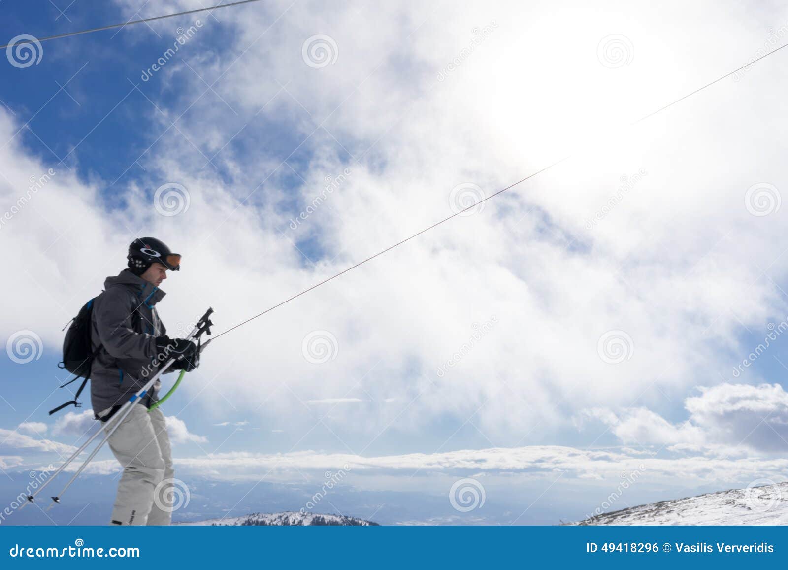 Skiers Enjoy The Snow At Kaimaktsalan Ski Center, In ...