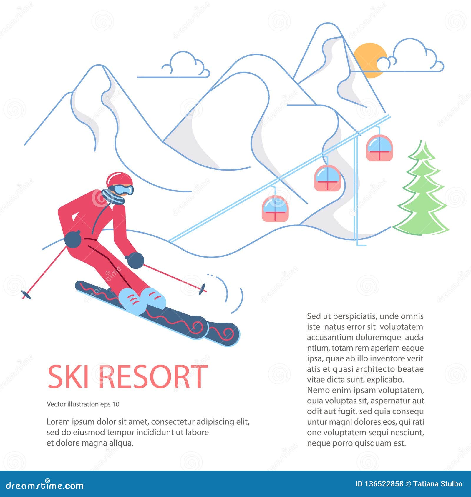  Banner  Template  For Mountain  Ski Resort Stock Vector Illustration of 