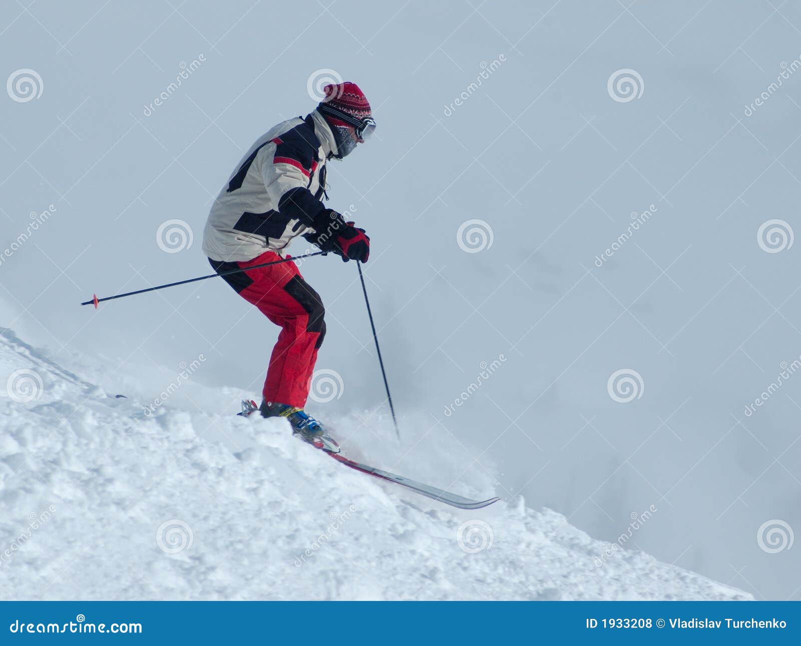 Skiing down the hill stock photo. Image of skier, resort 1933208