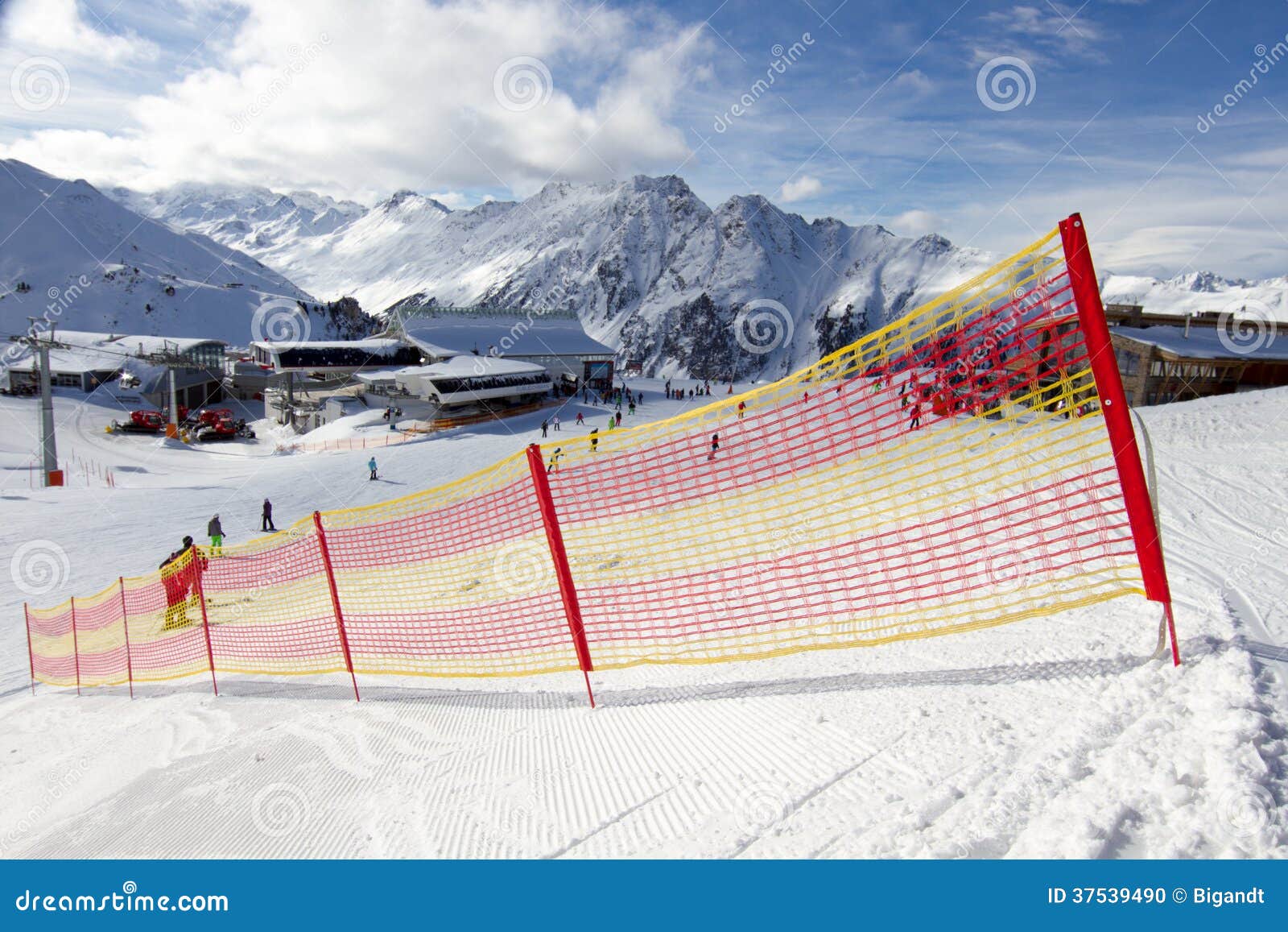 Skiing fence stock photo. Image of horizontal, boundary 37539490
