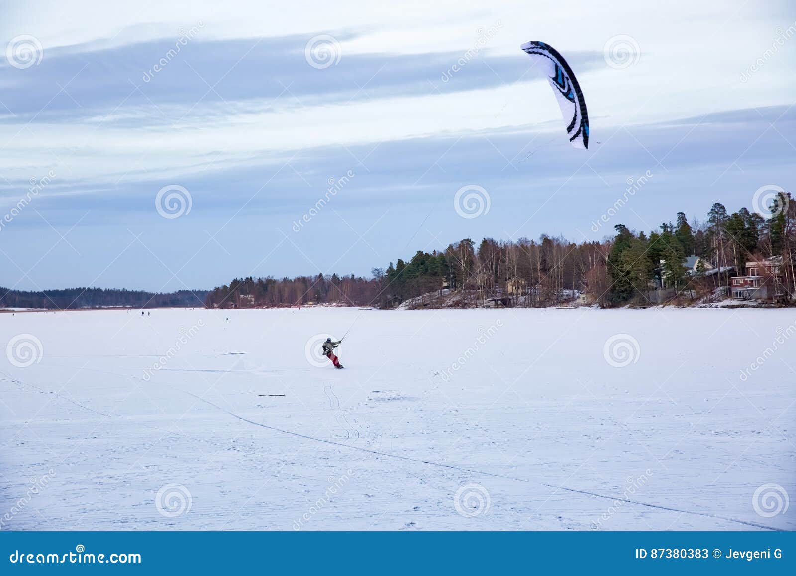 Skiing with a parachute stock image. Image of capped 87380383